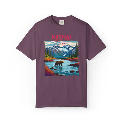 Katmai National Park Alaska T-Shirt - Bear Design, Outdoor Apparel, Travel Shirt, Vintage Style, Gift for Nature Lovers