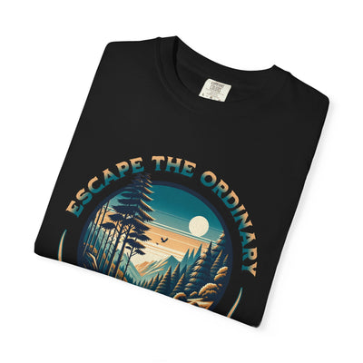 Escape the Ordinary T-shirt, Unisex Casual Tee, Outdoor Adventure Shirt, Nature Lover Gift, Relaxed Fit Tee, Eco-Friendly Apparel