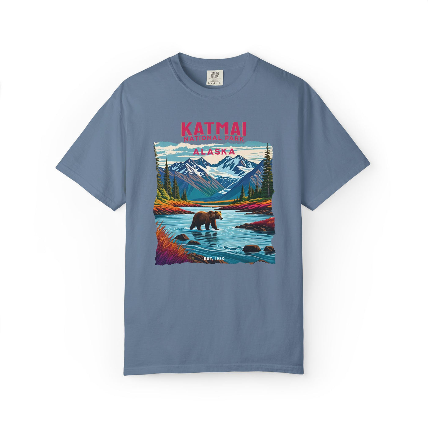 Katmai National Park Alaska T-Shirt - Bear Design, Outdoor Apparel, Travel Shirt, Vintage Style, Gift for Nature Lovers