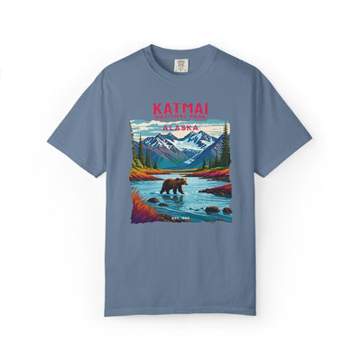 Katmai National Park Alaska T-Shirt - Bear Design, Outdoor Apparel, Travel Shirt, Vintage Style, Gift for Nature Lovers