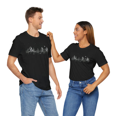 Nature Adventure Unisex Jersey Tee - Mountain & Forest Design