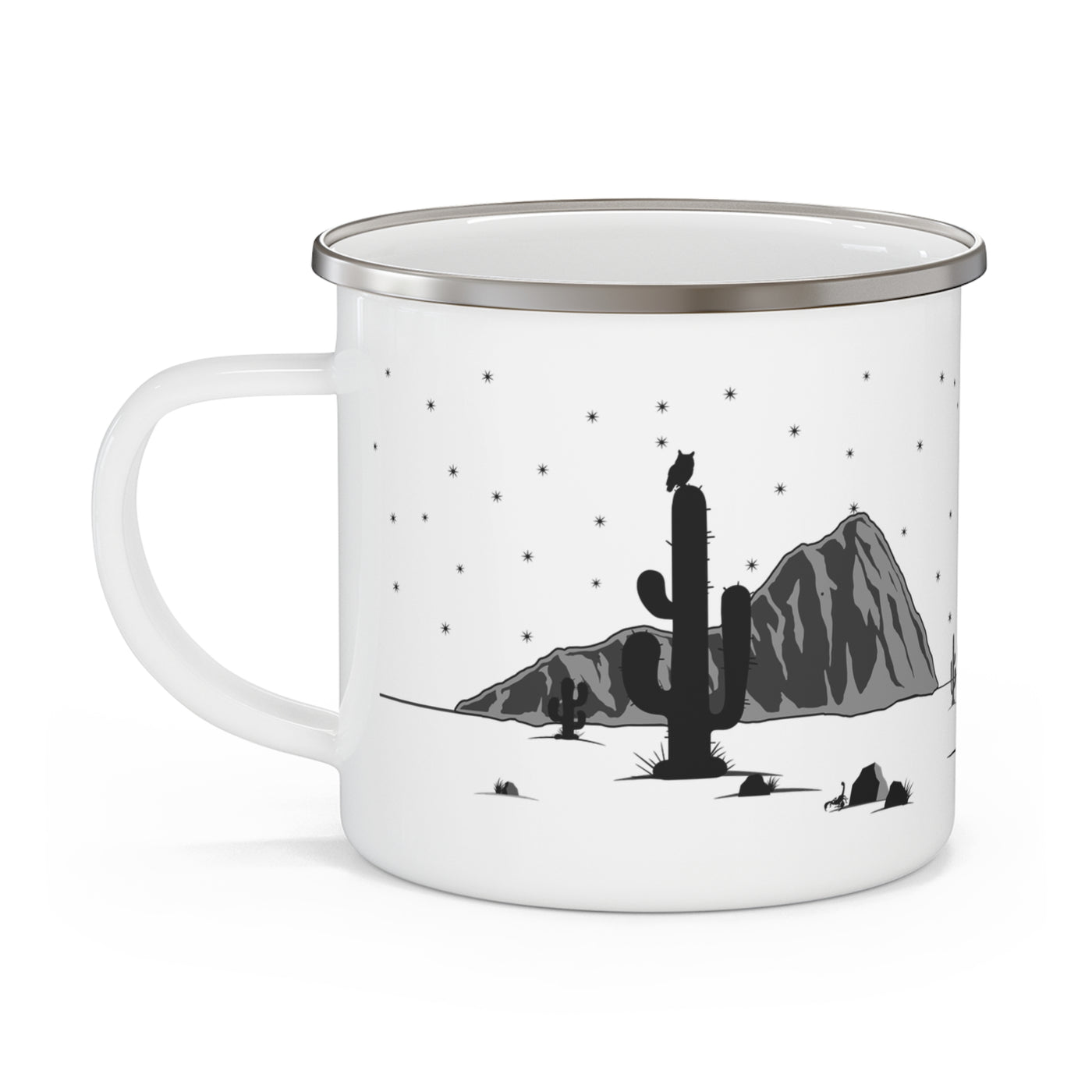 Adventure Enamel Camping Mug - Desert Landscape & Stars