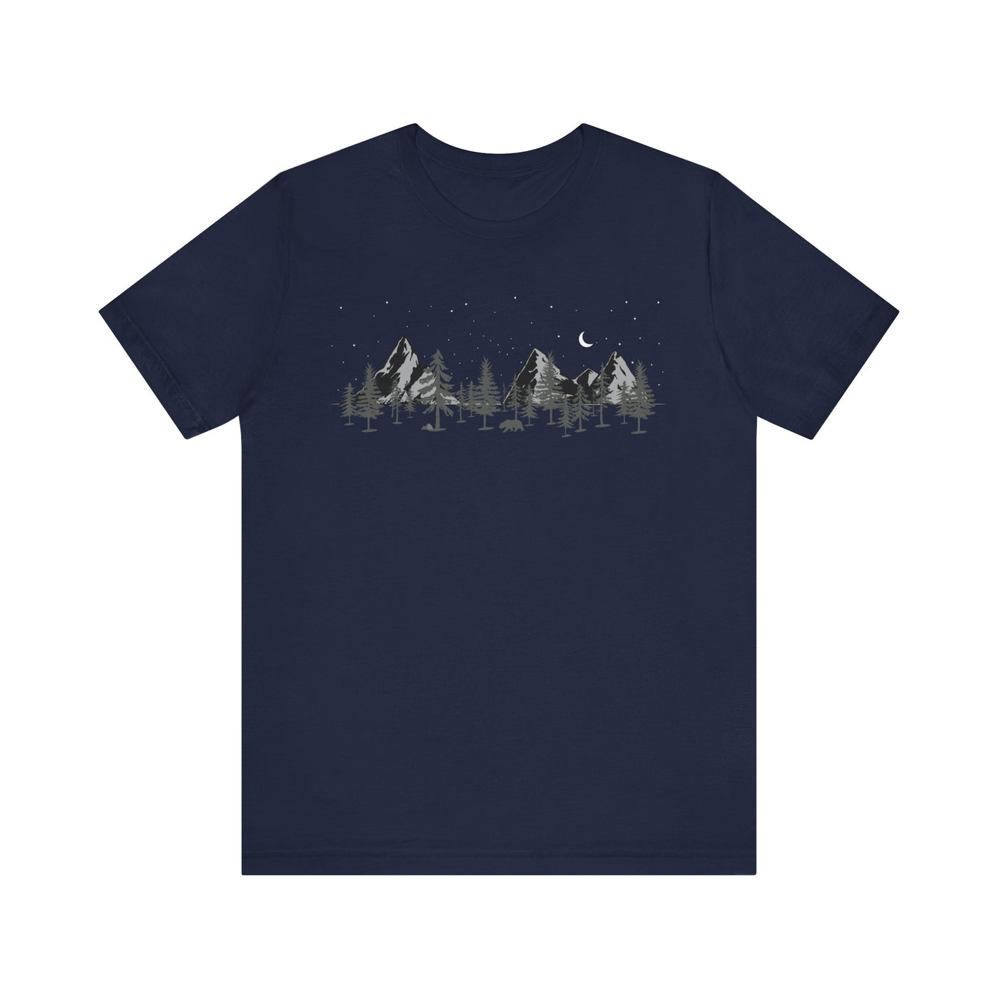 Nature Adventure Unisex Jersey Tee - Mountain & Forest Design