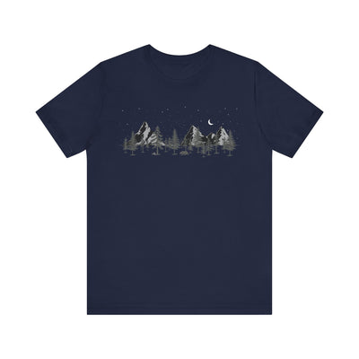 Nature Adventure Unisex Jersey Tee - Mountain & Forest Design