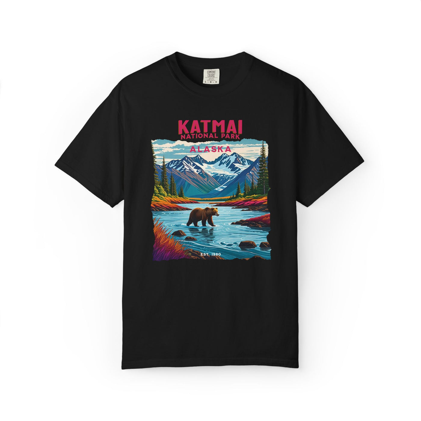 Katmai National Park Alaska T-Shirt - Bear Design, Outdoor Apparel, Travel Shirt, Vintage Style, Gift for Nature Lovers