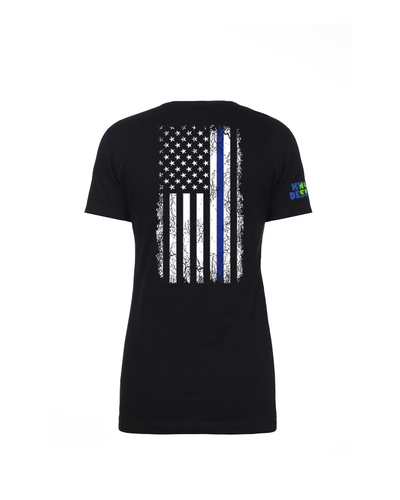 Women's T-shirt - Flag with Blue Line - Made in USA