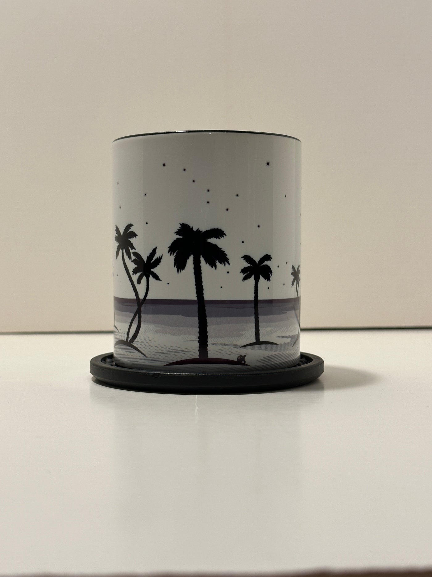 Beach night landscape on mug